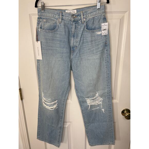 NWT SLVRLAKE London High Rise Broken Dreams Ripped Distressed Jeans Capsule Fall - Picture 1 of 10